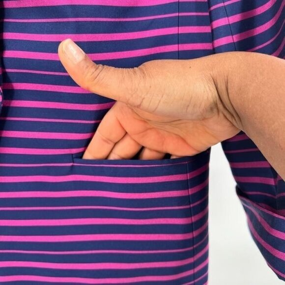 Talbots purple striped blazer jacket size M womens - Picture 4 of 9